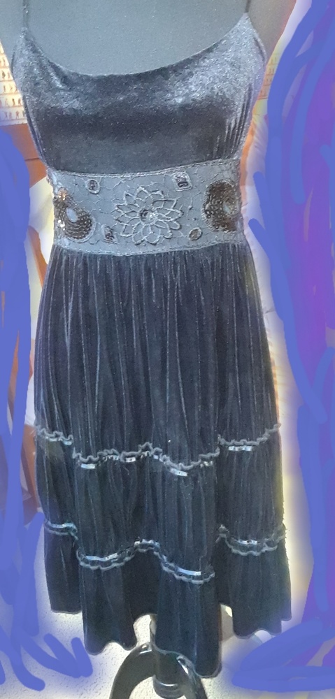 Mystic black velvet cocktail dress